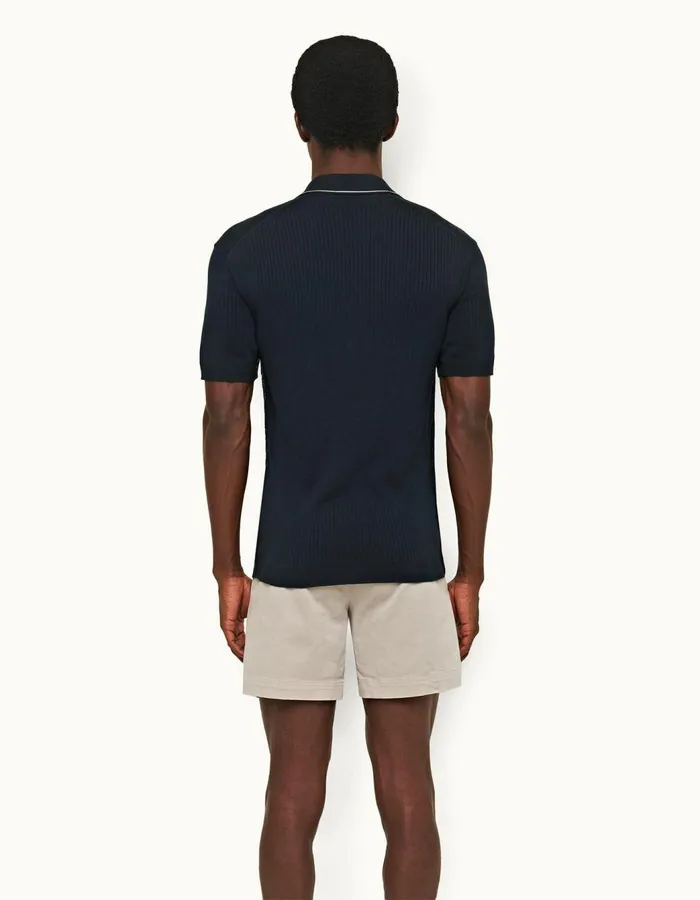 Men Orlebar Brown Polo Shirts Maranon Night Irissea Mist