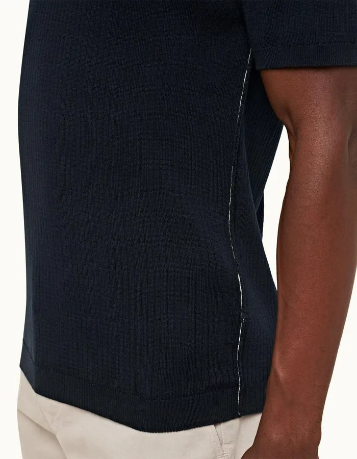 Men Orlebar Brown Polo Shirts Maranon Night Irissea Mist