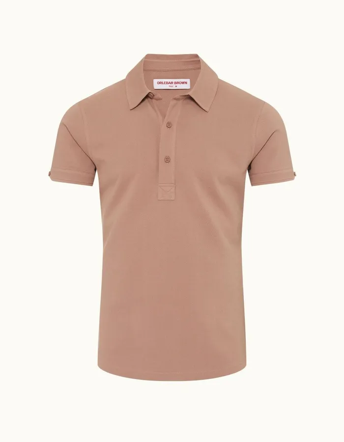 Men Orlebar Brown Polo Shirts Sebastian Caramel Pink