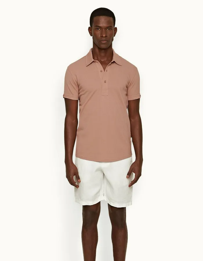 Men Orlebar Brown Polo Shirts Sebastian Caramel Pink