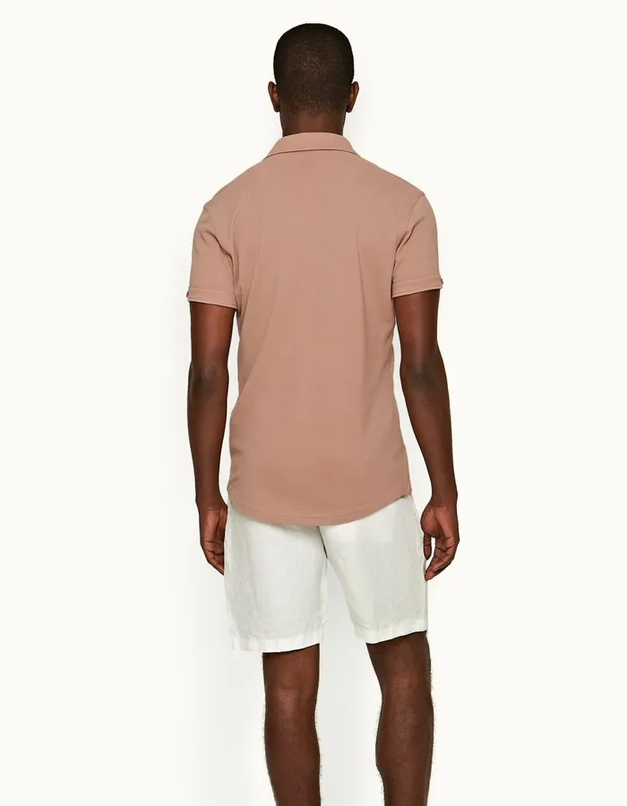 Men Orlebar Brown Polo Shirts Sebastian Caramel Pink