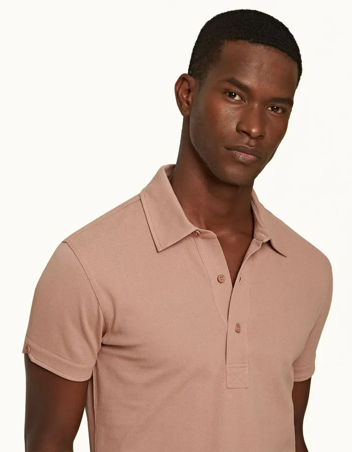 Men Orlebar Brown Polo Shirts Sebastian Caramel Pink