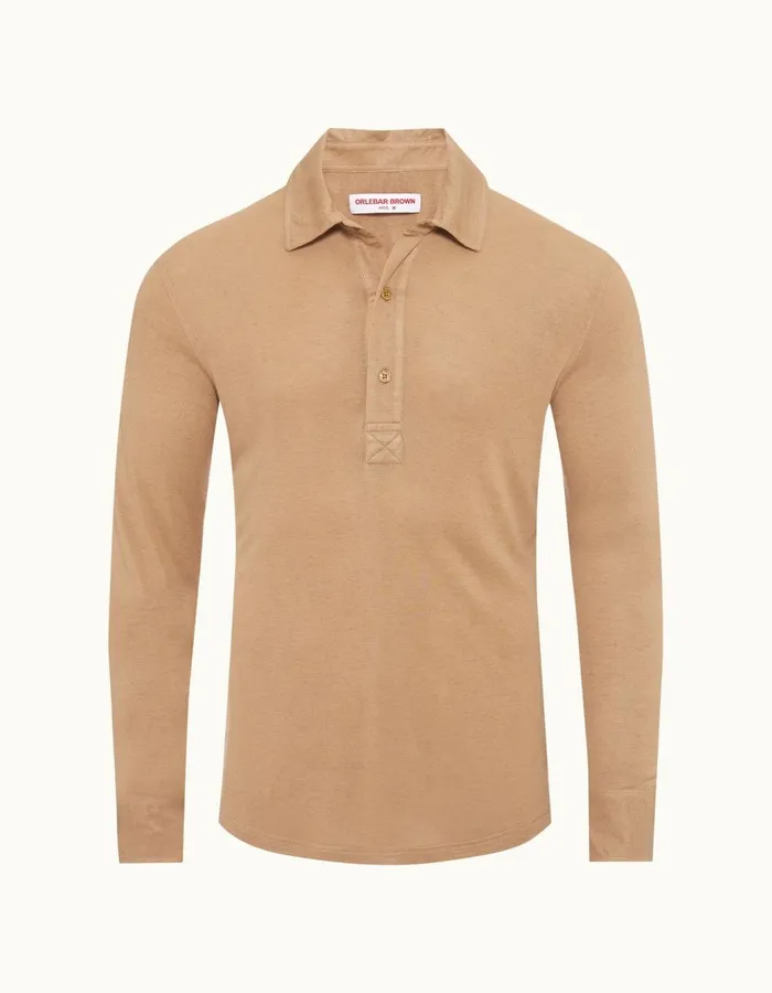 Men Orlebar Brown Polo Shirts Sebastian Cashmere Biscuit