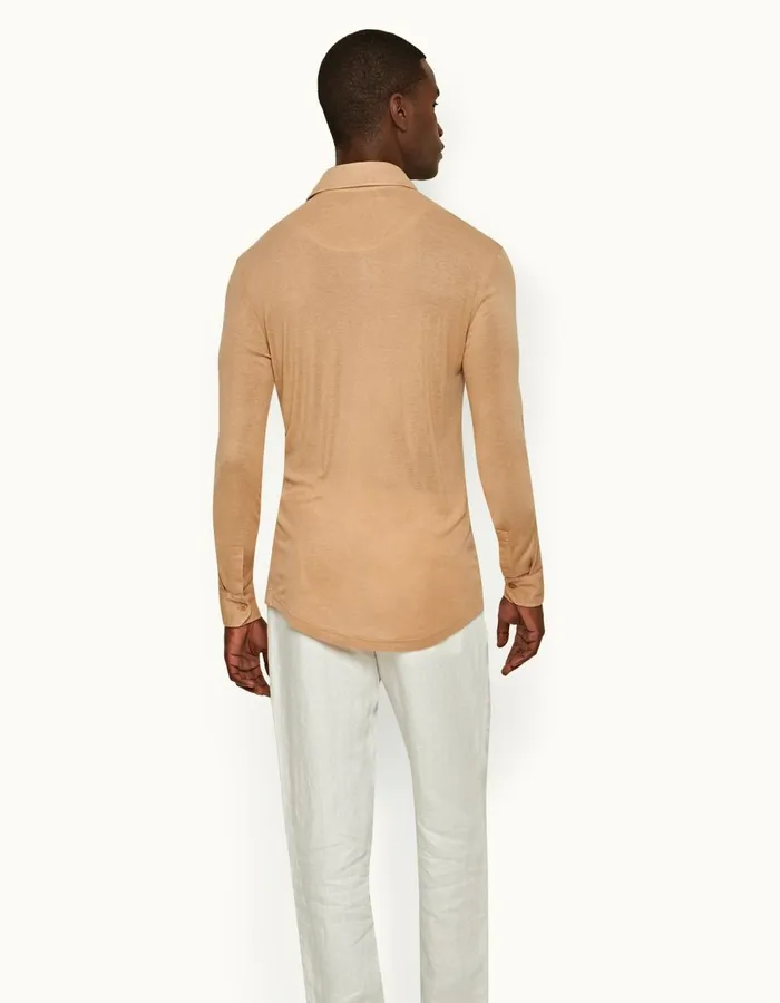 Men Orlebar Brown Polo Shirts Sebastian Cashmere Biscuit