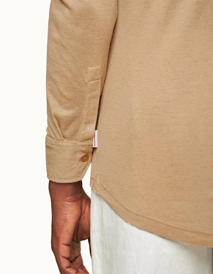 Men Orlebar Brown Polo Shirts Sebastian Cashmere Biscuit