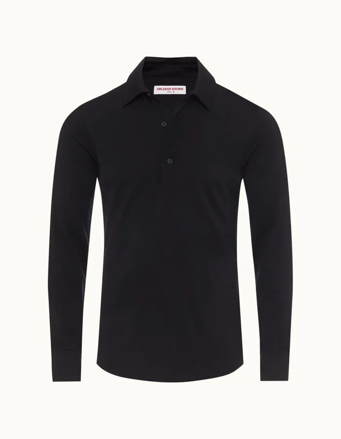 Men Orlebar Brown Polo Shirts Sebastian Cashmere Night Iris