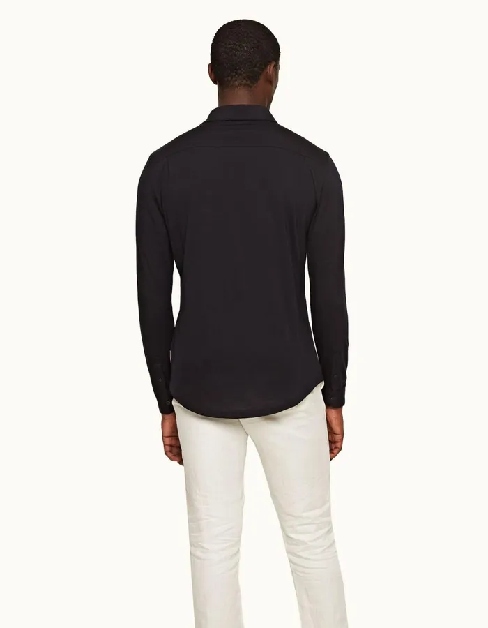 Men Orlebar Brown Polo Shirts Sebastian Cashmere Night Iris