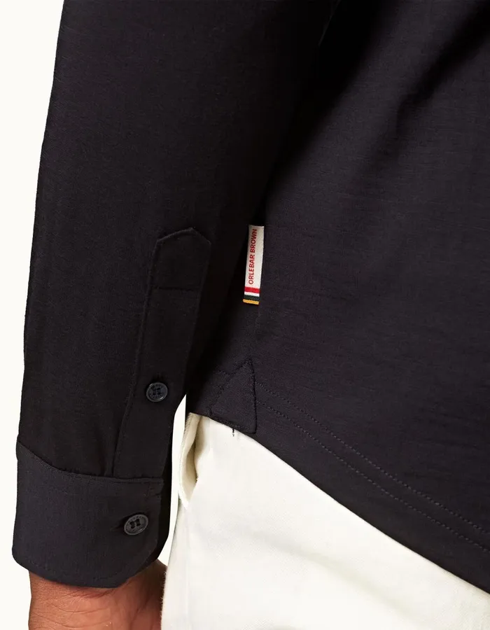 Men Orlebar Brown Polo Shirts Sebastian Cashmere Night Iris
