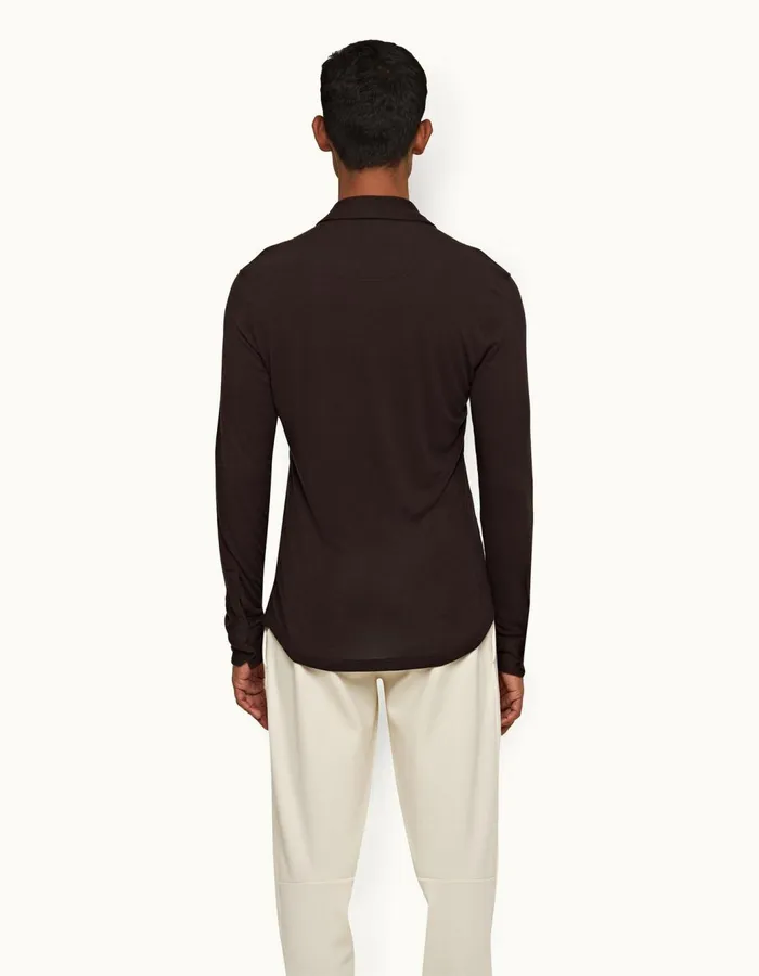 Men Orlebar Brown Polo Shirts Sebastian Cashmere Truffle