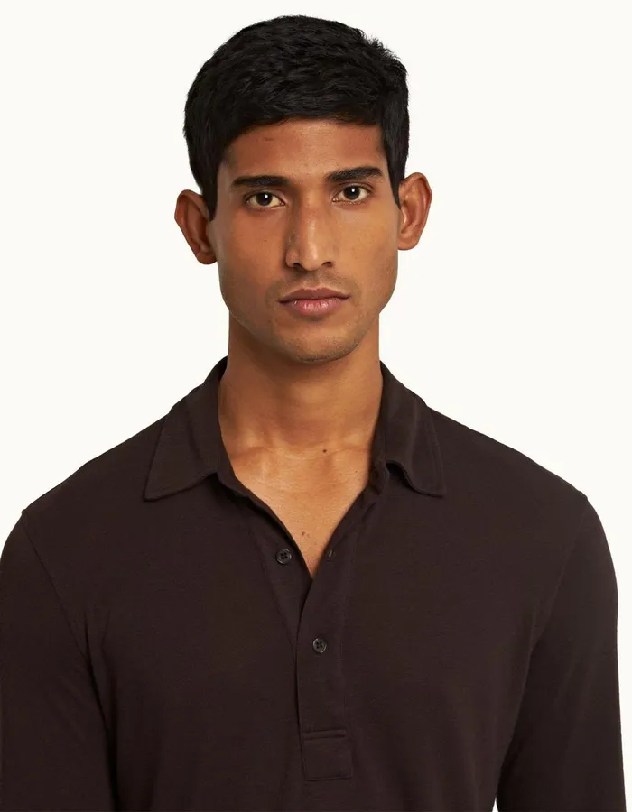 Men Orlebar Brown Polo Shirts Sebastian Cashmere Truffle