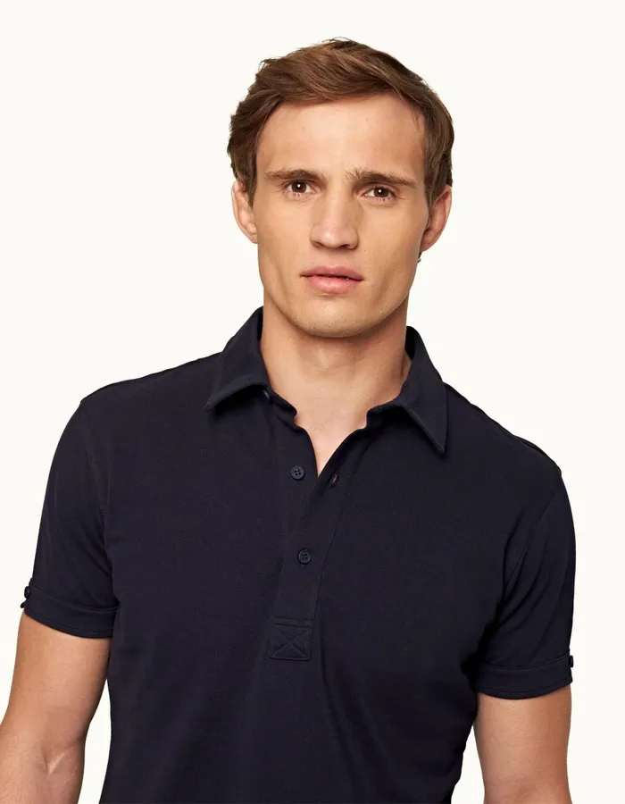 Men Orlebar Brown Polo Shirts Sebastian Navy