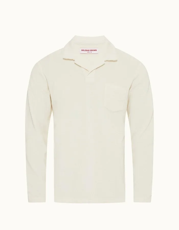 Men Orlebar Brown Polo Shirts Terry Towelling Cashew