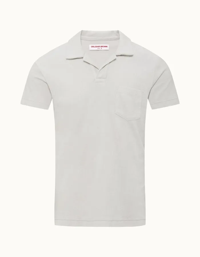 Men Orlebar Brown Polo Shirts Terry Towelling Cinder