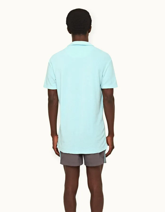 Men Orlebar Brown Polo Shirts Terry Towelling Clear Sky
