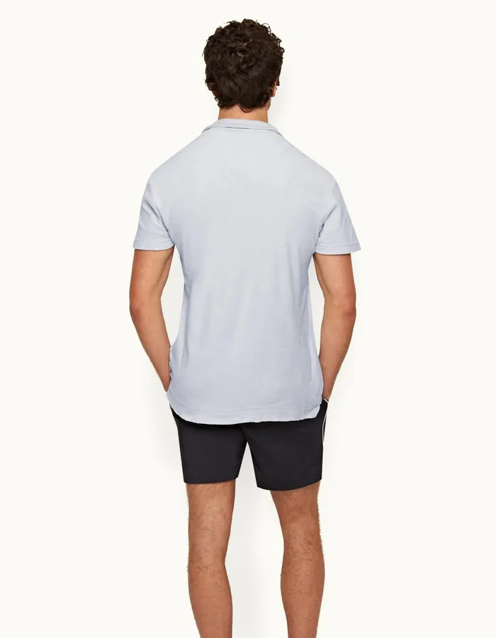 Men Orlebar Brown Polo Shirts Terry Towelling Light Island Sky