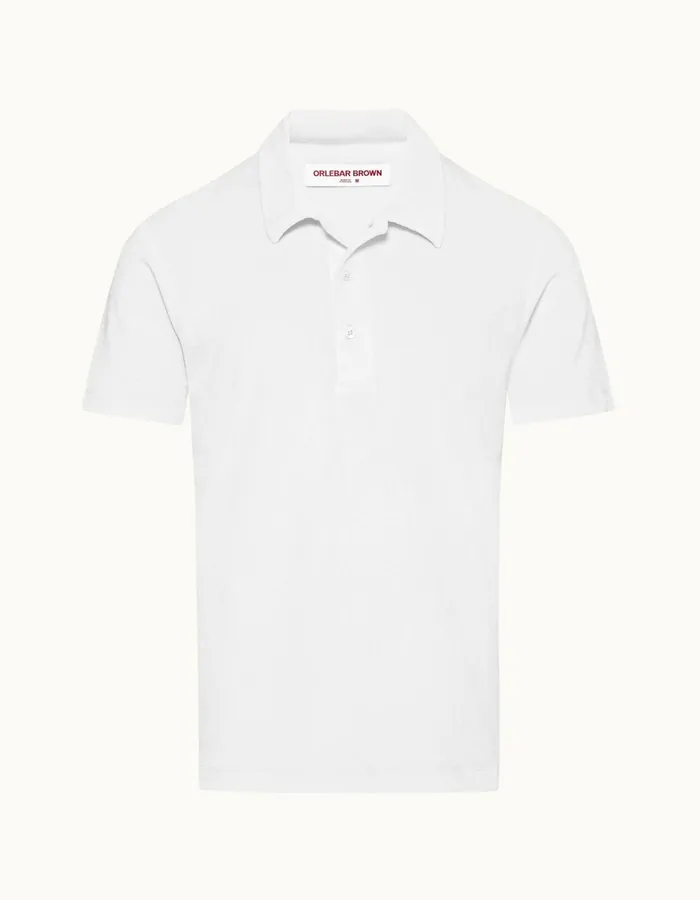 Men Orlebar Brown Polo Shirts Walcott Velvet White