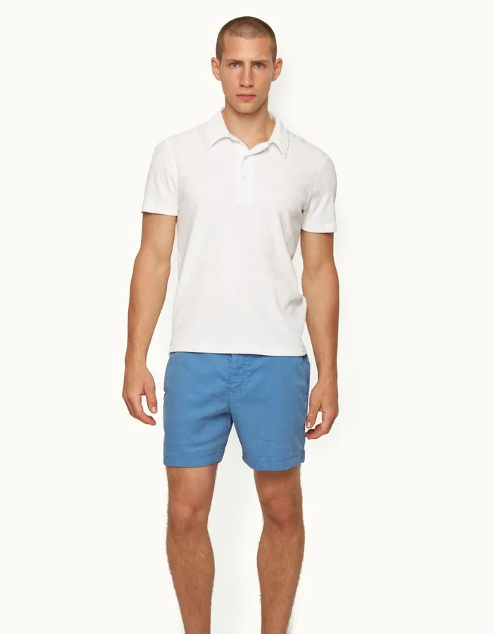 Men Orlebar Brown Polo Shirts Walcott Velvet White