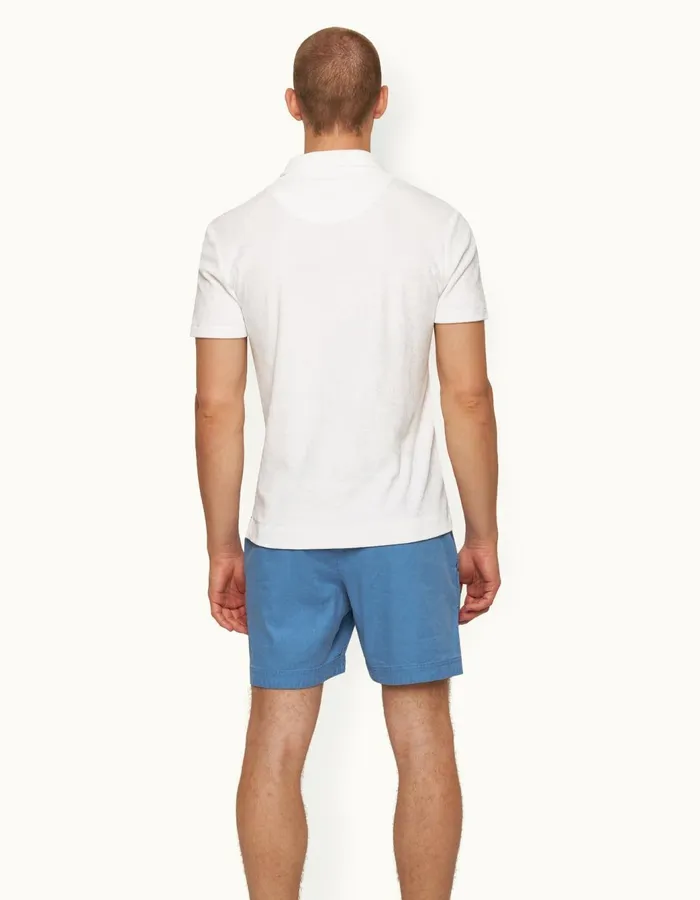 Men Orlebar Brown Polo Shirts Walcott Velvet White
