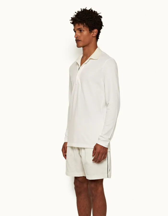 Men Orlebar Brown Polo Shirts Whiteside White Sand