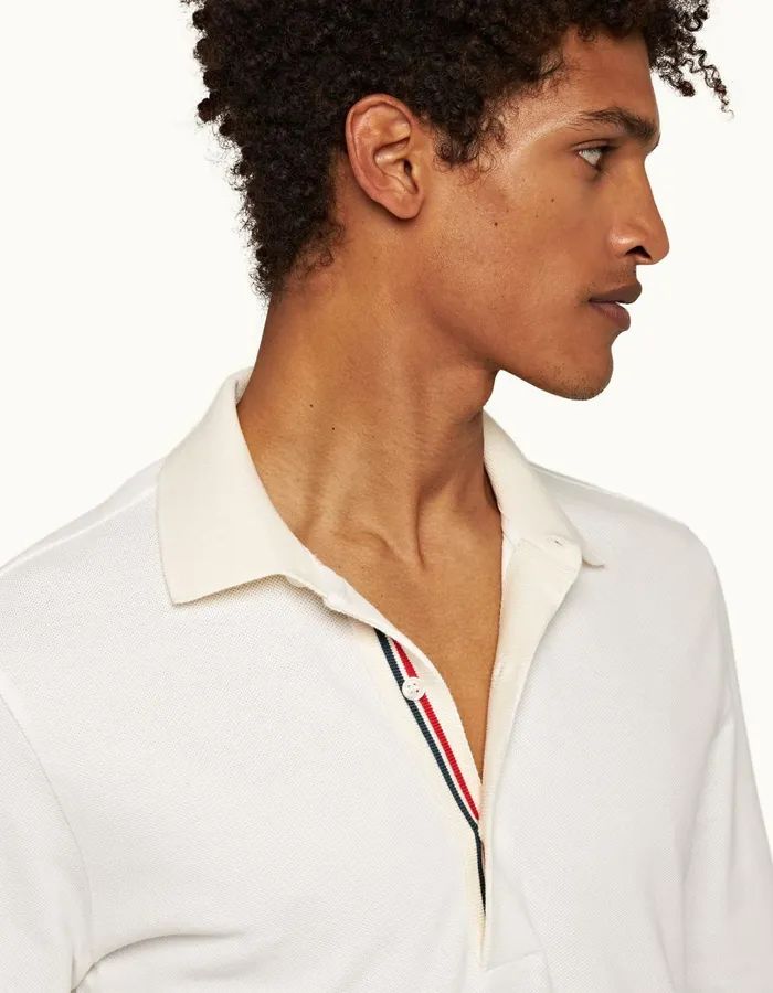 Men Orlebar Brown Polo Shirts Whiteside White Sand