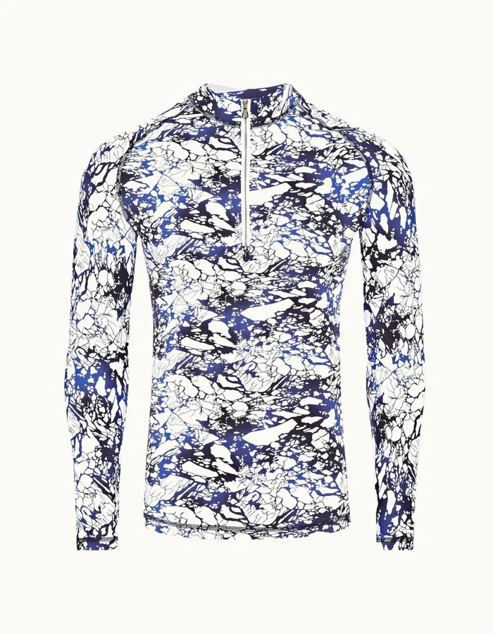Men Orlebar Brown Rash Guards Bray Ls Ice Cloudmazanine
