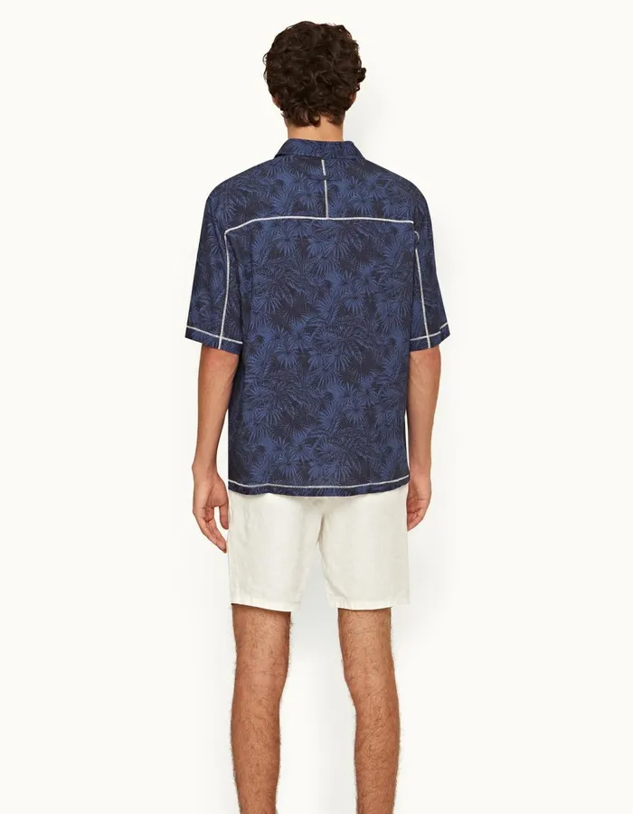 Men Orlebar Brown Shirts Fielder Midnight Navy