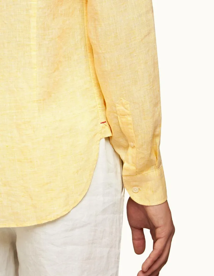 Men Orlebar Brown Shirts Giles Linen Toucanwhite