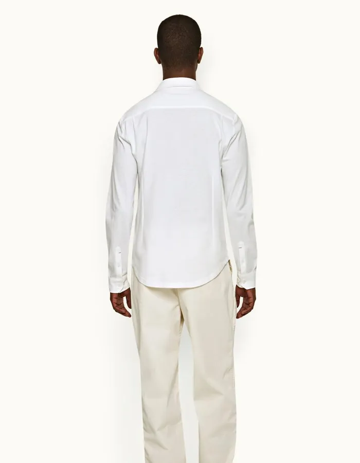 Men Orlebar Brown Shirts Giles Pique White