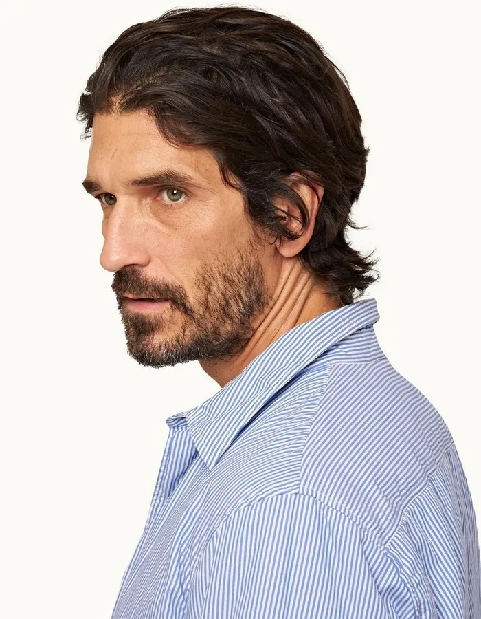 Men Orlebar Brown Shirts Giles Signal Bluewhite