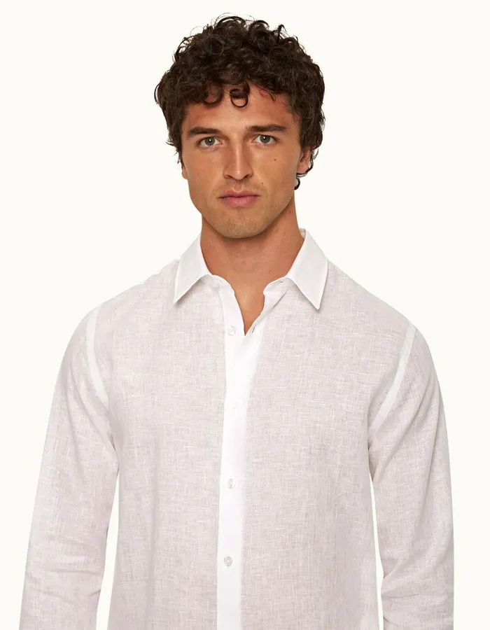 Men Orlebar Brown Shirts Giles White
