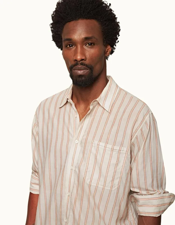 Men Orlebar Brown Shirts Grasmoor Sandbarwhite