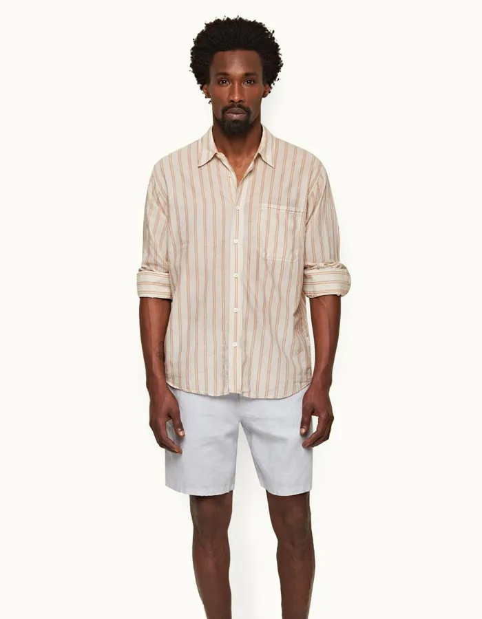 Men Orlebar Brown Shirts Grasmoor Sandbarwhite