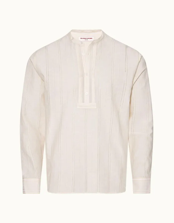 Men Orlebar Brown Shirts Hemlock White