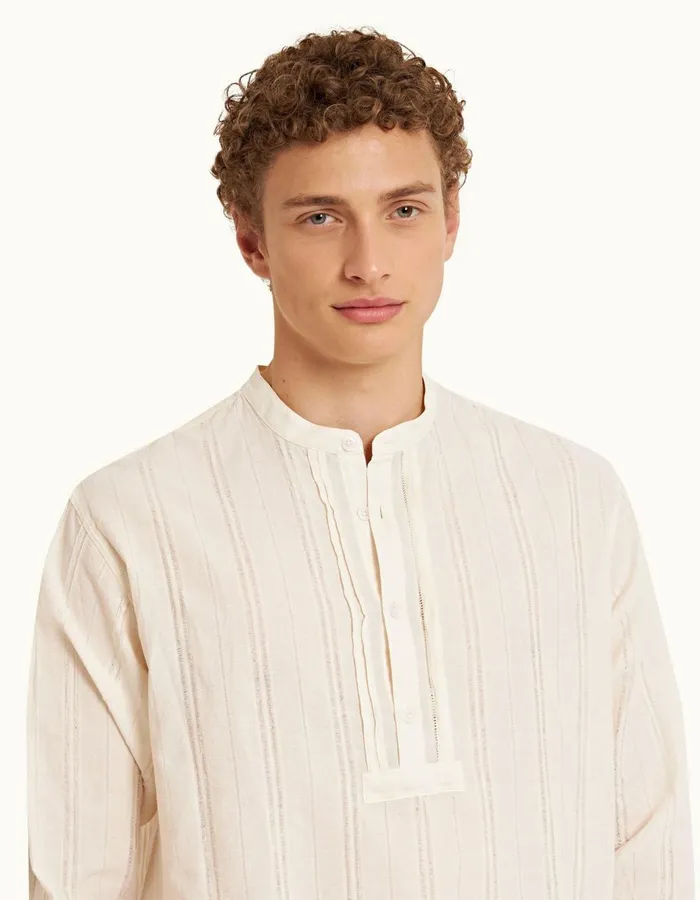 Men Orlebar Brown Shirts Hemlock White