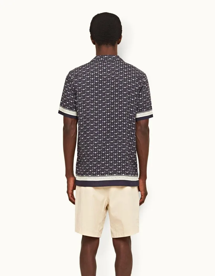 Men Orlebar Brown Shirts Hibbert Dark Sapphiresea Mist