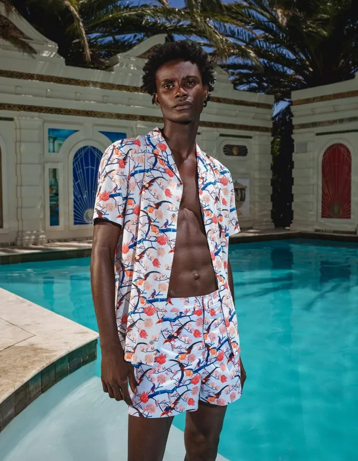 Men Orlebar Brown Shirts Hibbert Light Island Sky