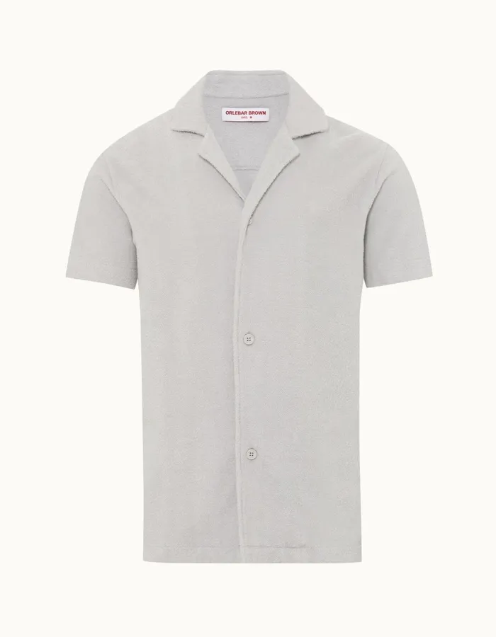 Men Orlebar Brown Shirts Howell Towelling Cinder
