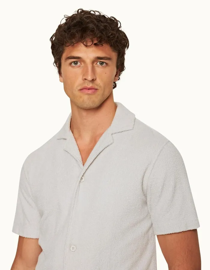 Men Orlebar Brown Shirts Howell Towelling Cinder