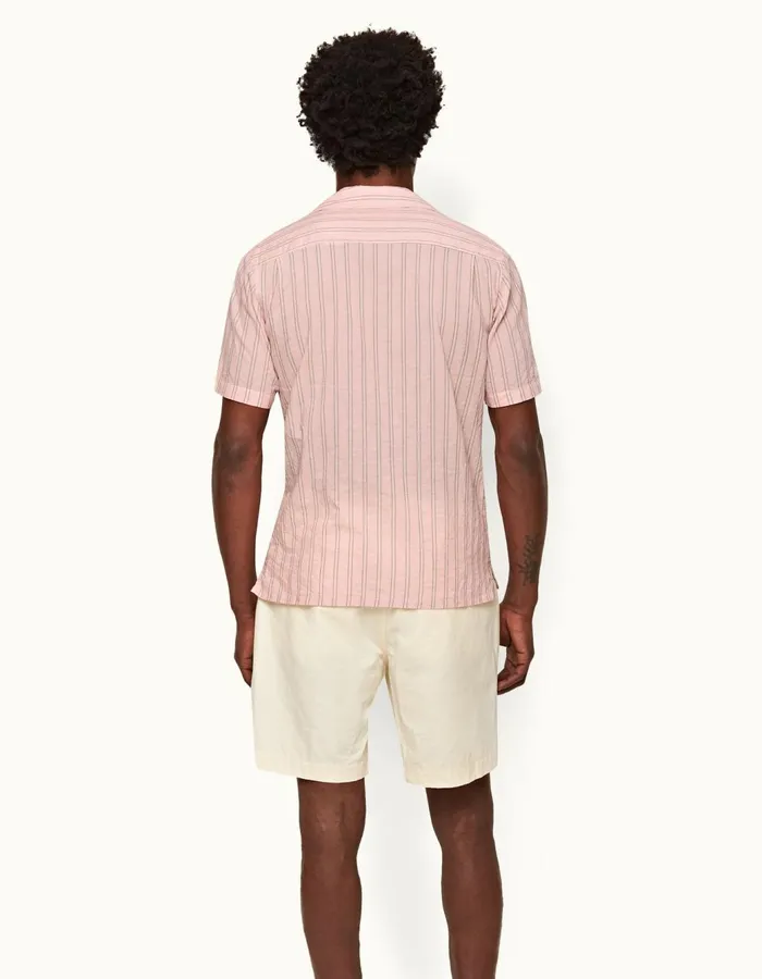 Men Orlebar Brown Shirts Maitan Rosewhite