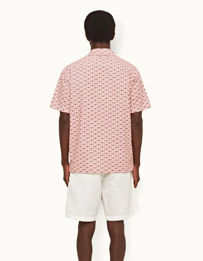 Men Orlebar Brown Shirts Marne Cord Sea Mistvermillion