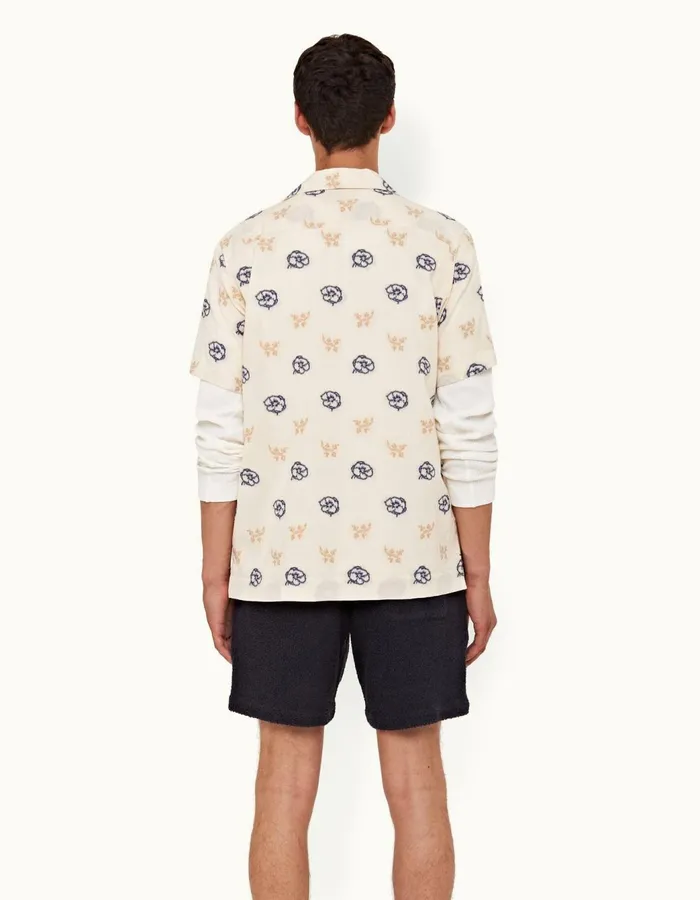 Men Orlebar Brown Shirts Marne White Sand
