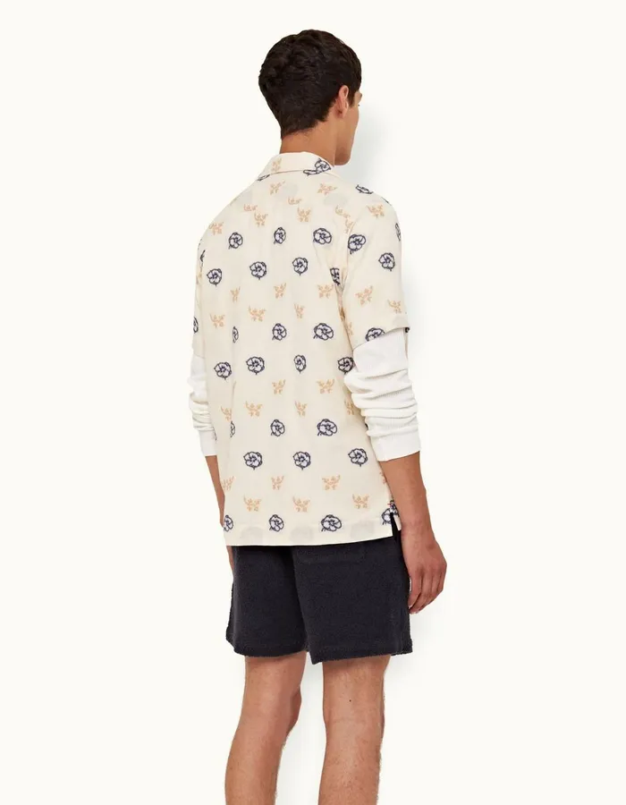Men Orlebar Brown Shirts Marne White Sand