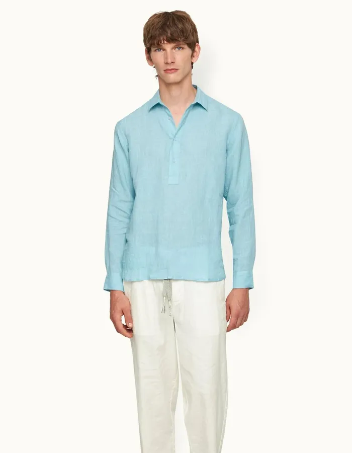 Men Orlebar Brown Shirts Percy Linen Summer Air