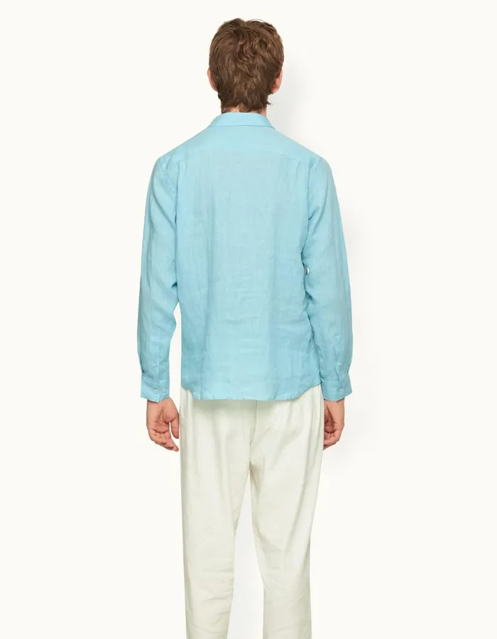 Men Orlebar Brown Shirts Percy Linen Summer Air