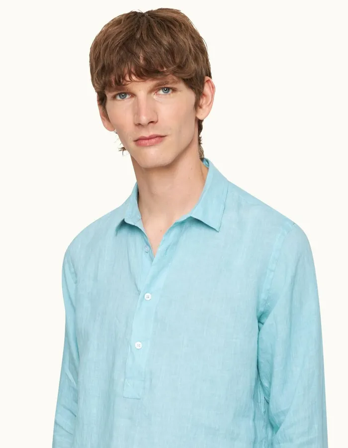 Men Orlebar Brown Shirts Percy Linen Summer Air