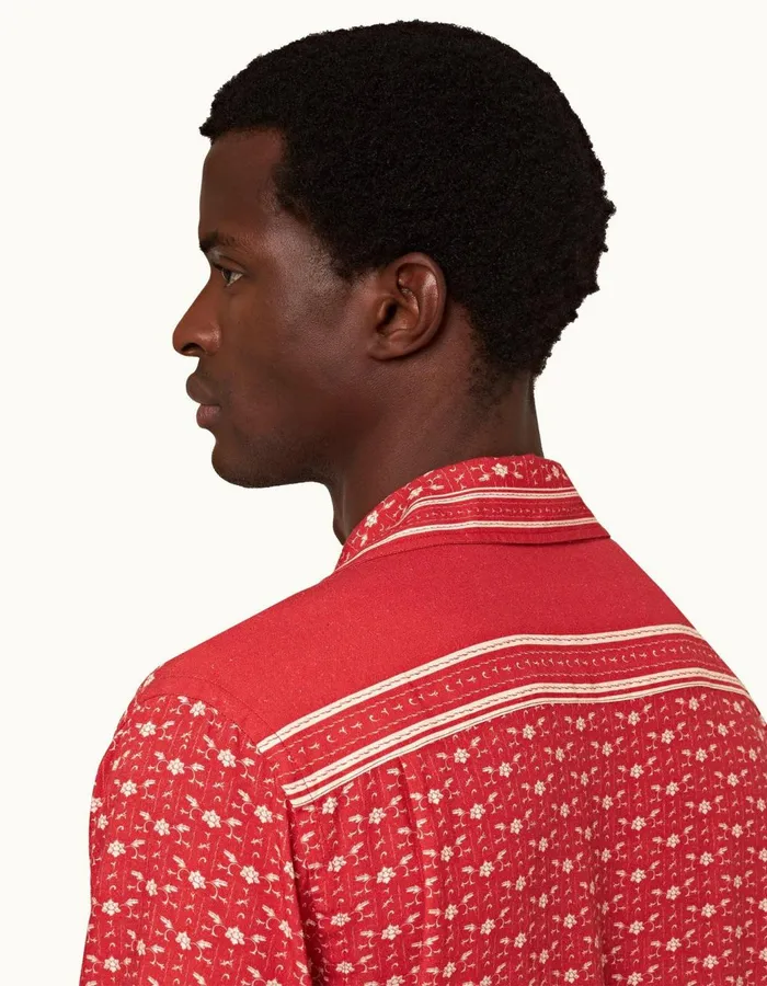 Men Orlebar Brown Shirts Ridley Vermillionsea Mist