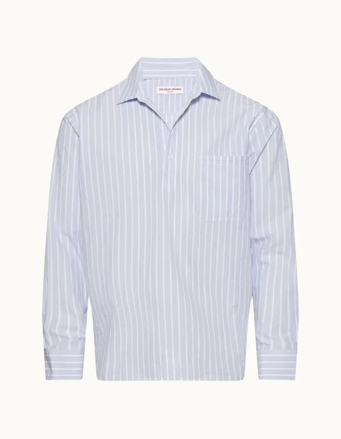 Men Orlebar Brown Shirts Shanklin Serenity Bluewhite