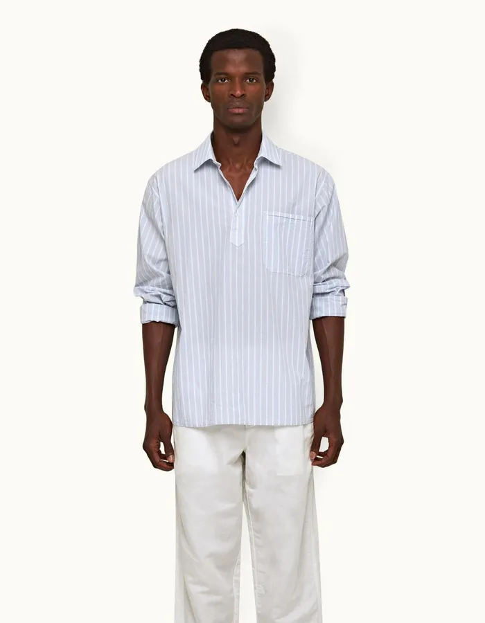 Men Orlebar Brown Shirts Shanklin Serenity Bluewhite