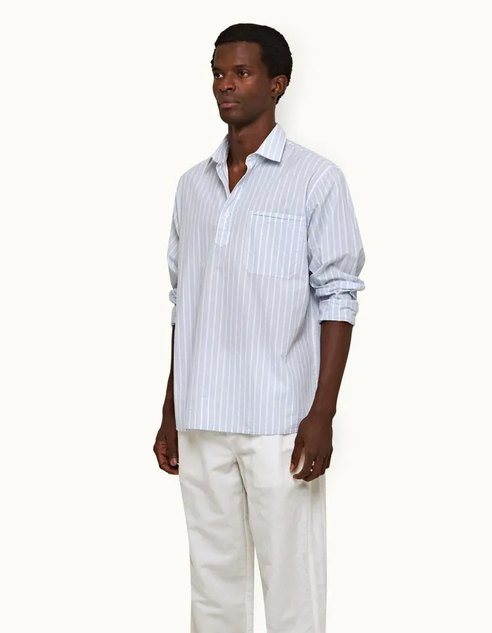 Men Orlebar Brown Shirts Shanklin Serenity Bluewhite