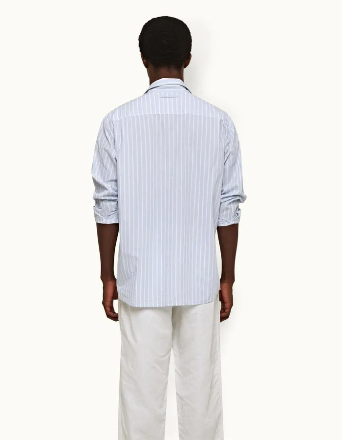 Men Orlebar Brown Shirts Shanklin Serenity Bluewhite